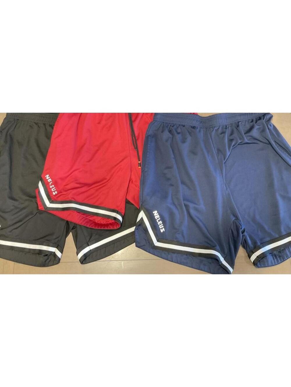 NELEUS 3 Pairs Of Mens Elastic Waist Athletic Shorts With pockets Size L